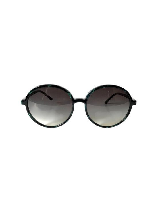Ceri Hoover Audra Round Circle Sunglasses Womens Black Green Tortoise Acetate main image 3